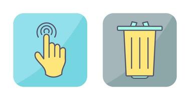 danger of hand press and garbage Icon vector