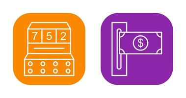 slot machine and slot of bills  Icon vector