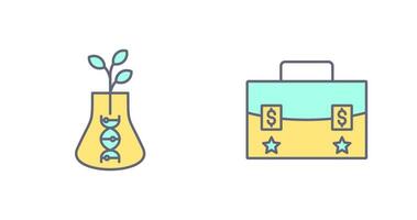 Biology and Briefcase Icon vector