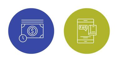 Time is Mony and Faq Icon vector