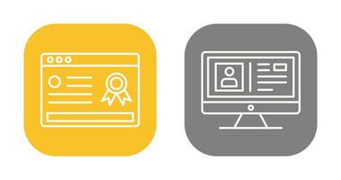Online Certificate and Profile Icon vector