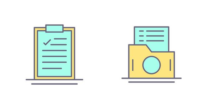 portapapeles y lista carpeta icono vector