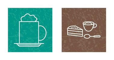 capuchino y café servido icono vector