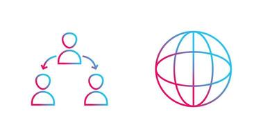 connected user and globe Icon vector