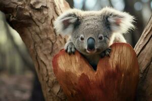 Charming Cute love koala. Generate Ai photo