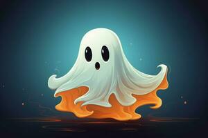 Animated Smiling 3d cartoon ghost. Generate Ai photo