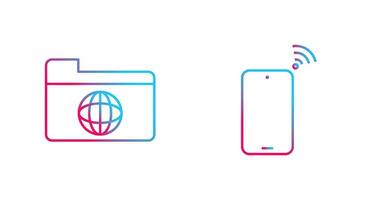 network folder and connected device Icon vector