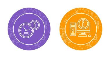 clock and computer Icon vector
