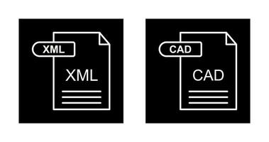 XML and CAD Icon vector