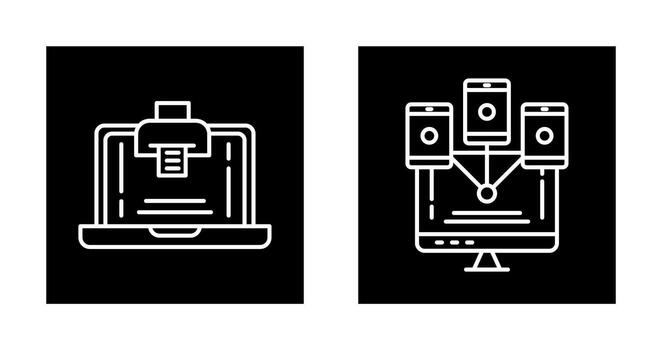 Print and Computer  Icon vector