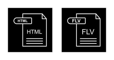 HTML and FLV Icon vector