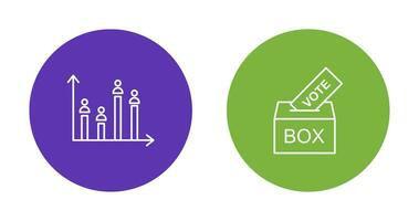 Giing Vote and Candidate and Graph Icon vector