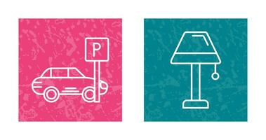 Parking and Lamp Icon vector