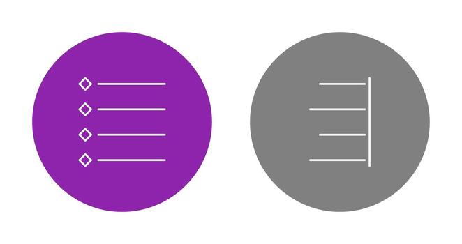 con viñetas lista y Derecha alinear icono vector