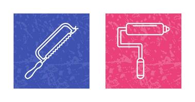 Hacksaw and Paint Roller Icon vector