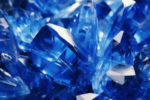 Lustrous Blue crystal stone. Generate Ai photo