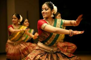 bharatanatyam indio bailar. generar ai foto