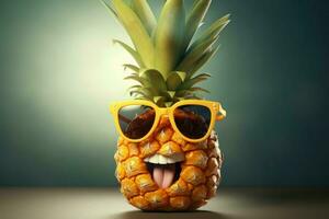 Adorable Happy pineapple character. Generate AI photo