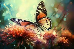 icónico monarca mariposa. generar ai foto