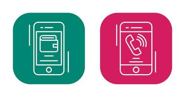 E wallet and Incoming Call Icon vector