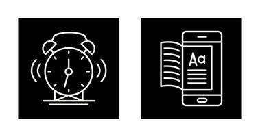 Alarm Clock and Ebook Icon vector