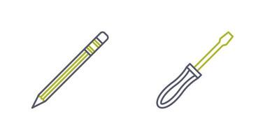 Pencil and Screwdriver Icon vector