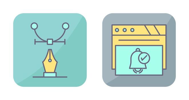 web diseño y notificación icono vector