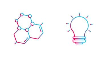 Molecule and Light Bulb Icon vector