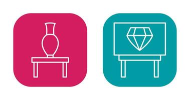 Vase Exhibit and Diamond Exhibit Icon vector