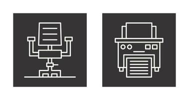 Desk Chair and Printer Icon vector