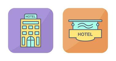 hotel y hotel firmar icono vector