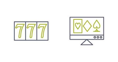 online gambling and triple sevens Icon vector