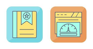 Bookmark and Speedometer Icon vector