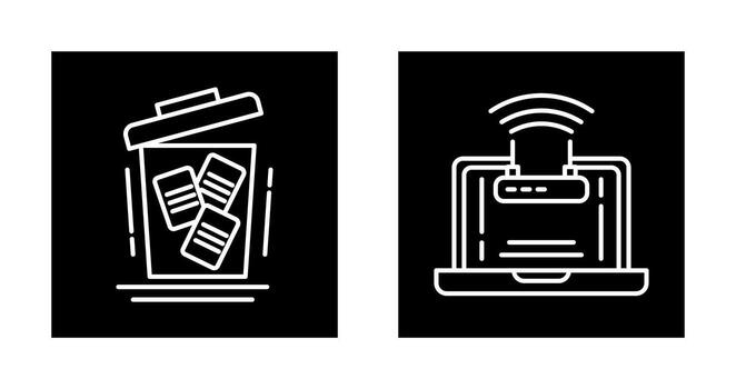 Delete and Wifi Icon vector