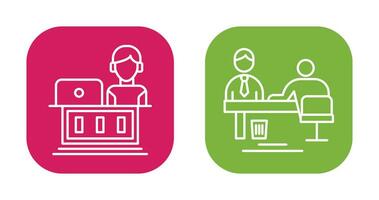 Employee and Evaluating work Icon vector