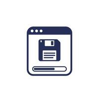 backup or copy files icon with floppy disk vector