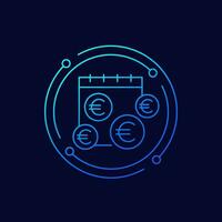 payment schedule icon, linear design vector