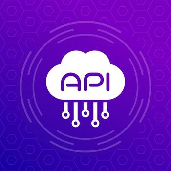 api icono con nube, vector diseño