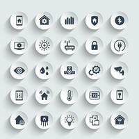 Smart home, house automation system icons set vector