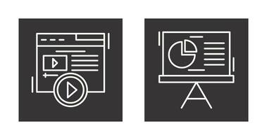 Video Content and Pie Chart Icon vector