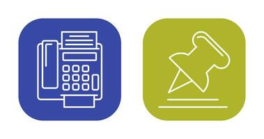 Fax Machine and Pin Icon vector