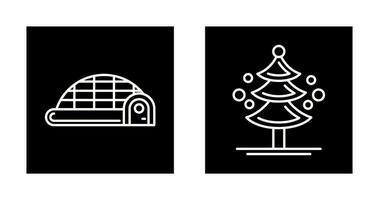 Igloo and Pine Tree Icon vector