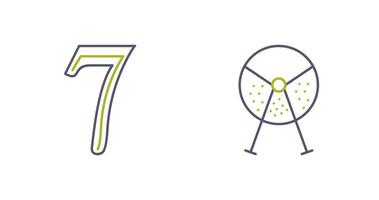 number sevens and lottery machine  Icon vector