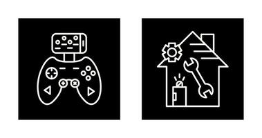 juego controlador y hogar reparar icono vector