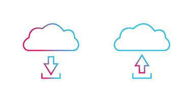 download from cloud upload to cloud  Icon vector