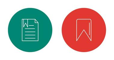 bookmarked document and Bookmark Icon vector