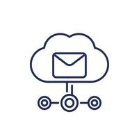 email automation, SaaS line icon with a cloud vector