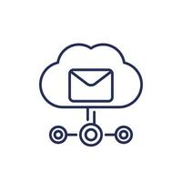 email automation, SaaS line icon with a cloud vector