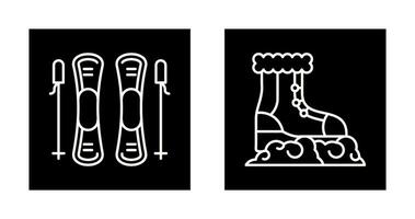 Skills and Snow Boots Icon vector