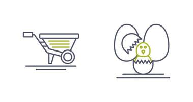 Wheelbarrow and Easter  Icon vector